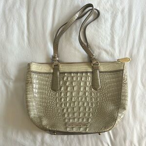 Brahmin Misha Satchel Handbag-Golden Crocodile